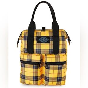 Dickies Backpack Bag in Yellow and Black Plaid